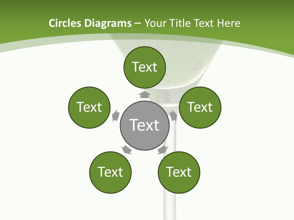 A Green Drink In A Martini Glass On A White Background PowerPoint Template