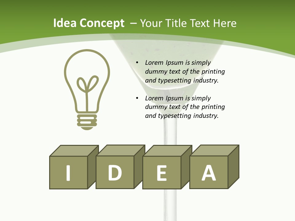 A Green Drink In A Martini Glass On A White Background PowerPoint Template