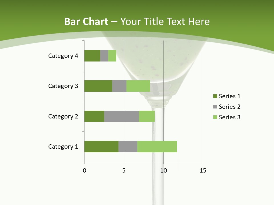 A Green Drink In A Martini Glass On A White Background PowerPoint Template