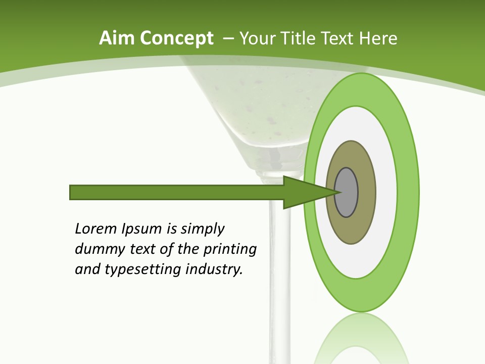 A Green Drink In A Martini Glass On A White Background PowerPoint Template