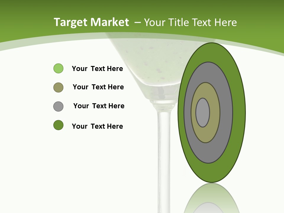 A Green Drink In A Martini Glass On A White Background PowerPoint Template