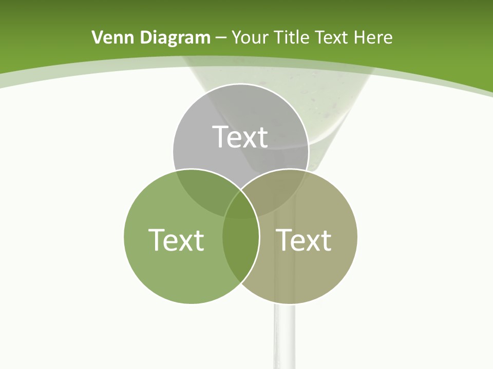 A Green Drink In A Martini Glass On A White Background PowerPoint Template