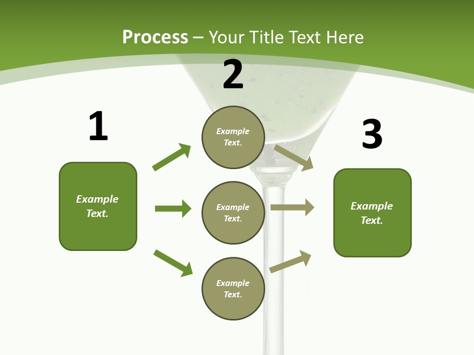 A Green Drink In A Martini Glass On A White Background PowerPoint Template