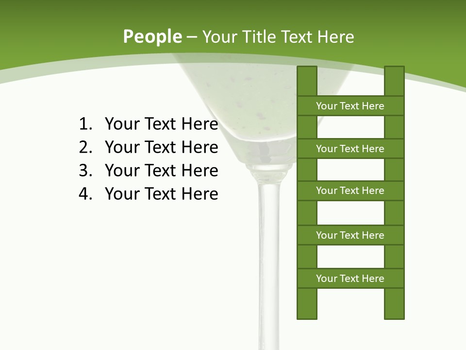 A Green Drink In A Martini Glass On A White Background PowerPoint Template