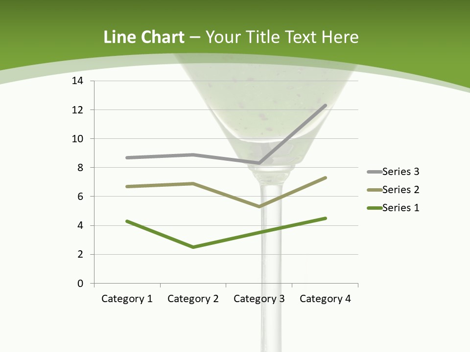 A Green Drink In A Martini Glass On A White Background PowerPoint Template