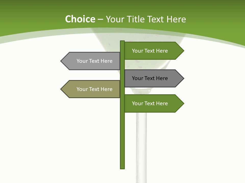 A Green Drink In A Martini Glass On A White Background PowerPoint Template