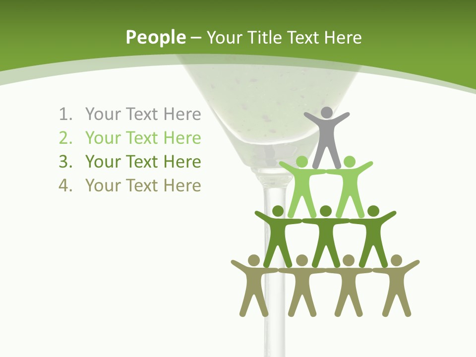 A Green Drink In A Martini Glass On A White Background PowerPoint Template