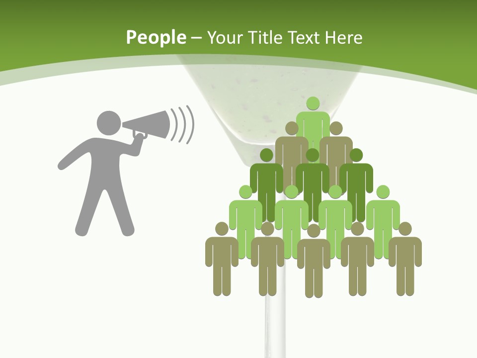 A Green Drink In A Martini Glass On A White Background PowerPoint Template