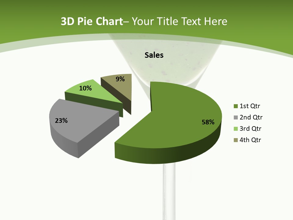 A Green Drink In A Martini Glass On A White Background PowerPoint Template