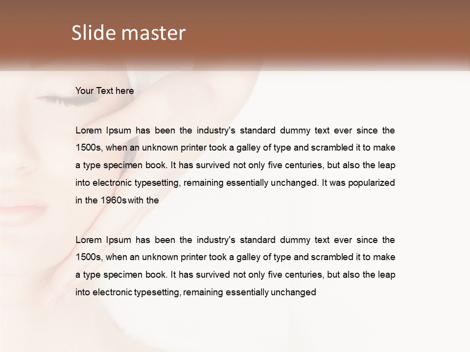 A Woman Getting A Facial Massage With A Towel On Her Head PowerPoint Template