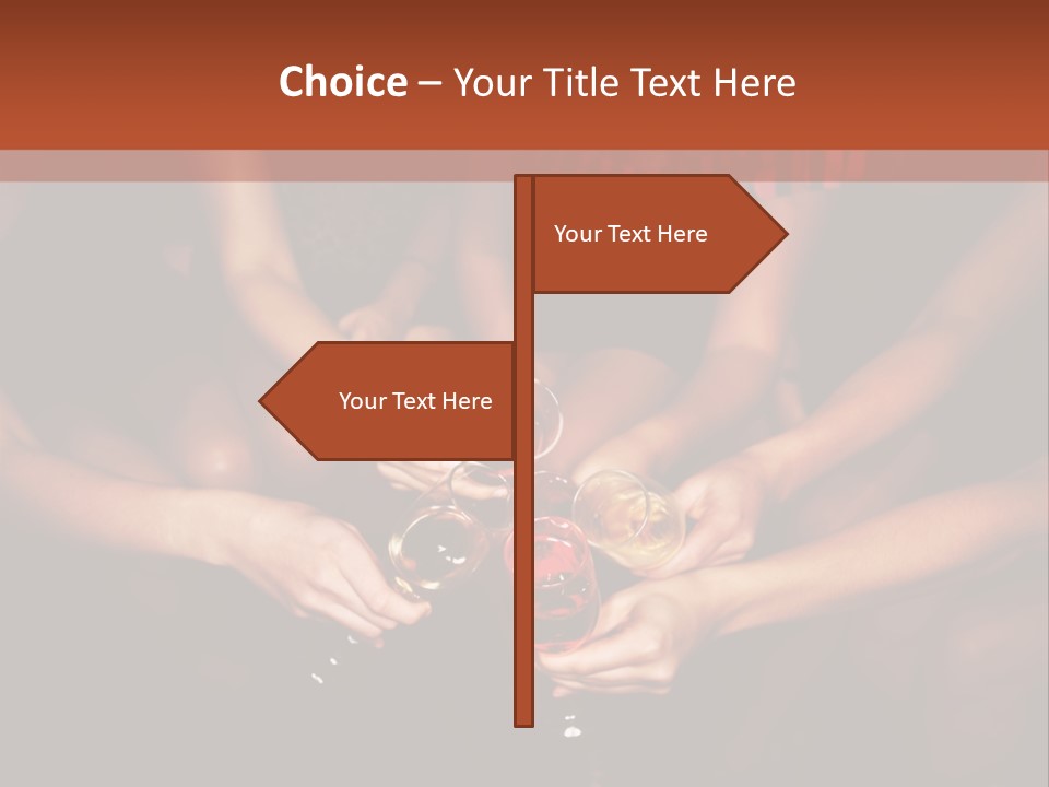 A Group Of People Holding Wine Glasses In Their Hands PowerPoint Template