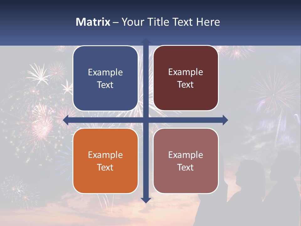 Two People Are Looking At Fireworks In The Sky PowerPoint Template