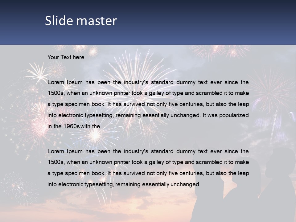 Two People Are Looking At Fireworks In The Sky PowerPoint Template