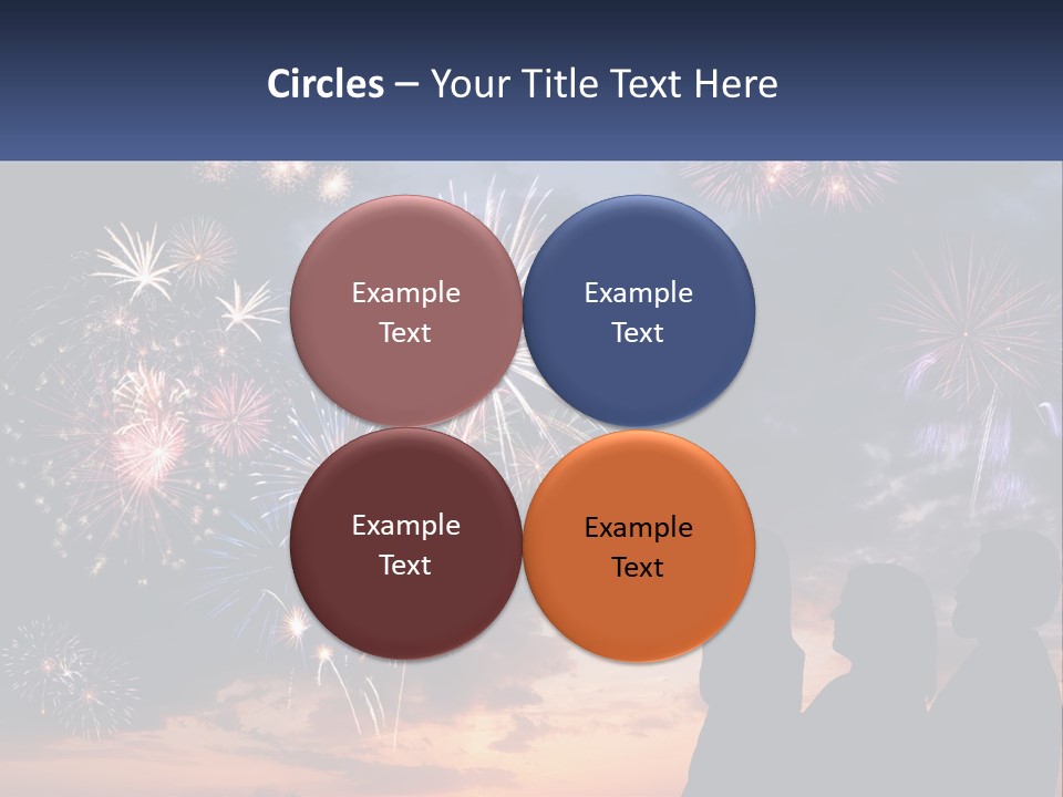 Two People Are Looking At Fireworks In The Sky PowerPoint Template