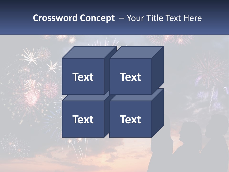 Two People Are Looking At Fireworks In The Sky PowerPoint Template