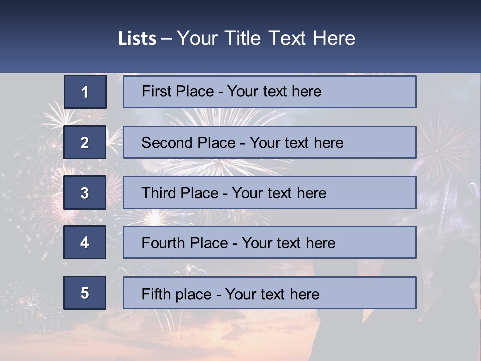 Two People Are Looking At Fireworks In The Sky PowerPoint Template