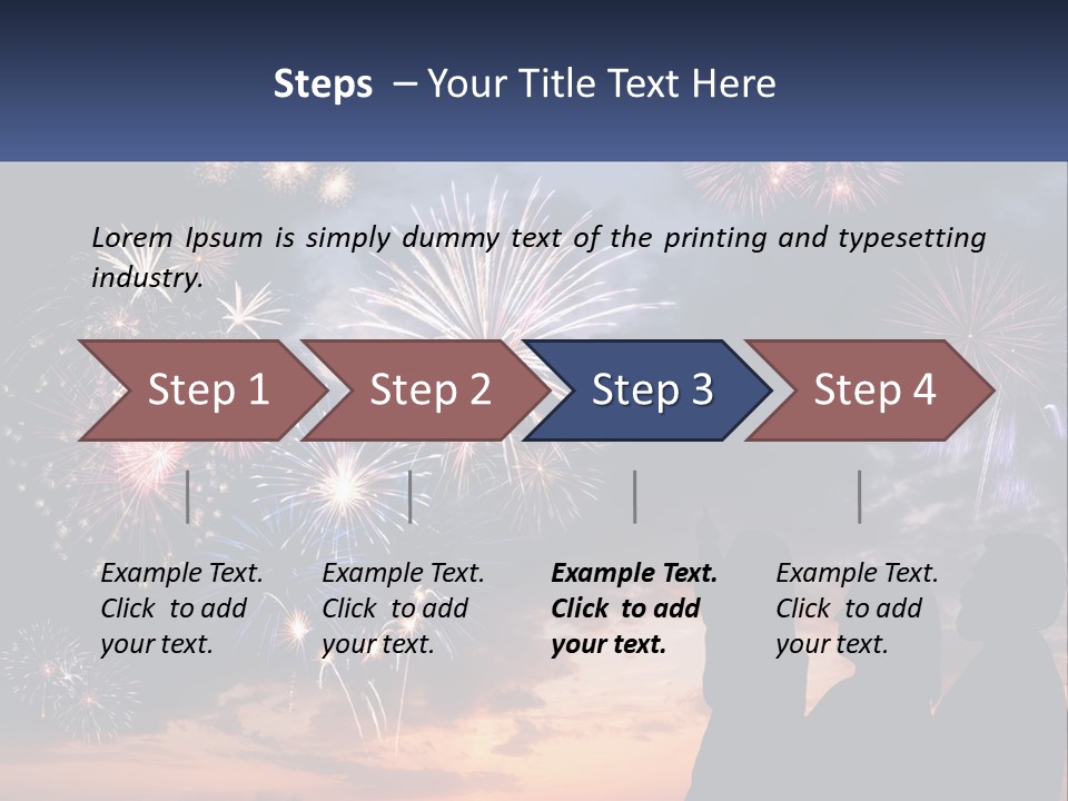 Two People Are Looking At Fireworks In The Sky PowerPoint Template