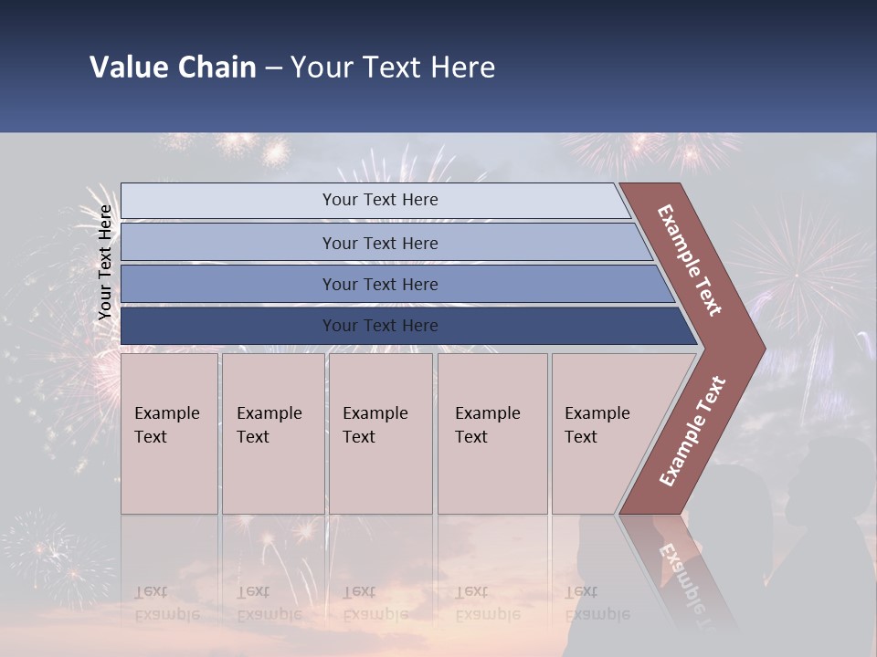 Two People Are Looking At Fireworks In The Sky PowerPoint Template