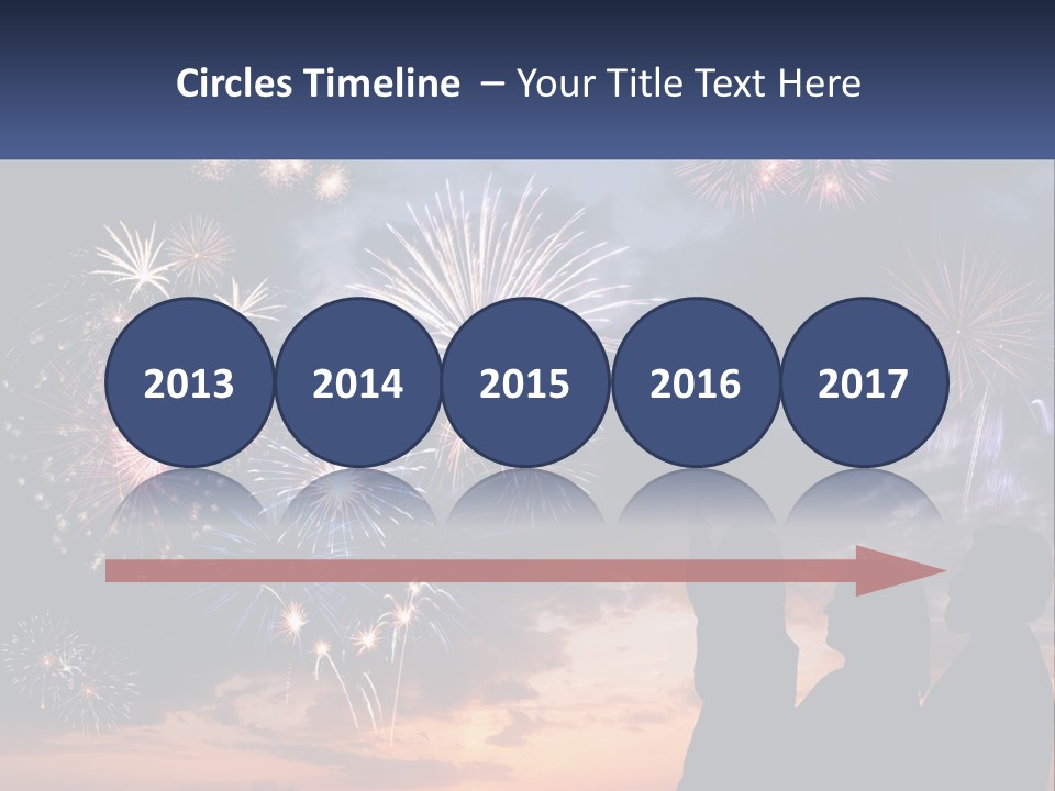 Two People Are Looking At Fireworks In The Sky PowerPoint Template