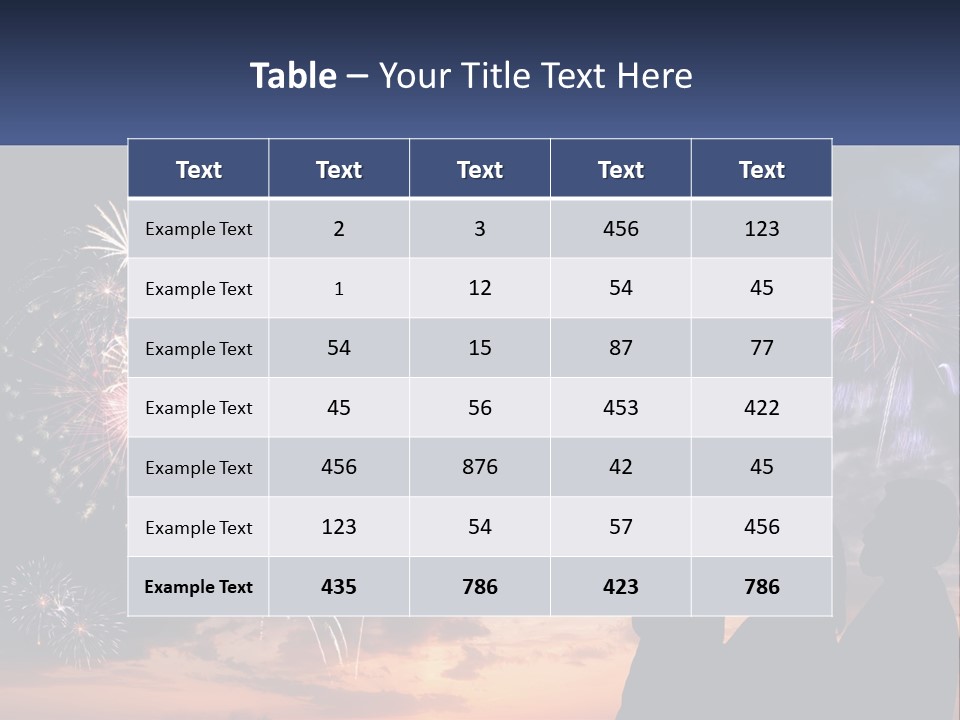 Two People Are Looking At Fireworks In The Sky PowerPoint Template