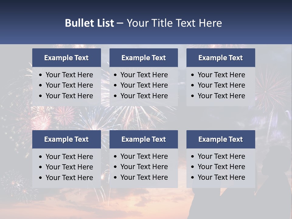 Two People Are Looking At Fireworks In The Sky PowerPoint Template