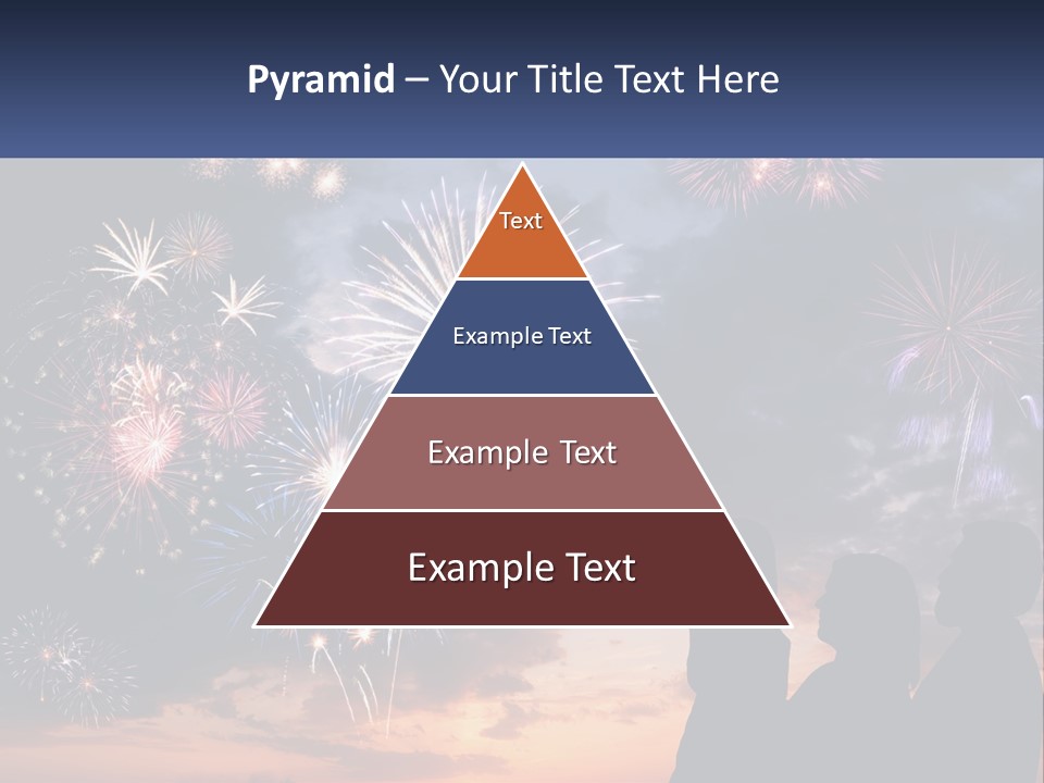 Two People Are Looking At Fireworks In The Sky PowerPoint Template