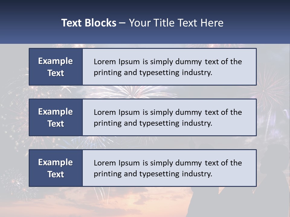 Two People Are Looking At Fireworks In The Sky PowerPoint Template