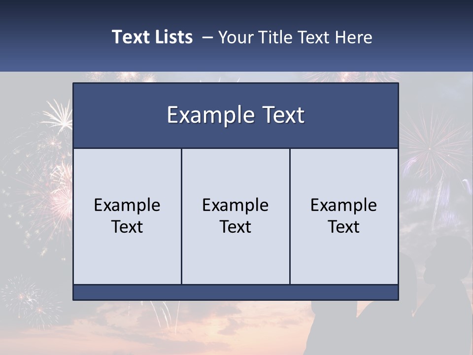 Two People Are Looking At Fireworks In The Sky PowerPoint Template