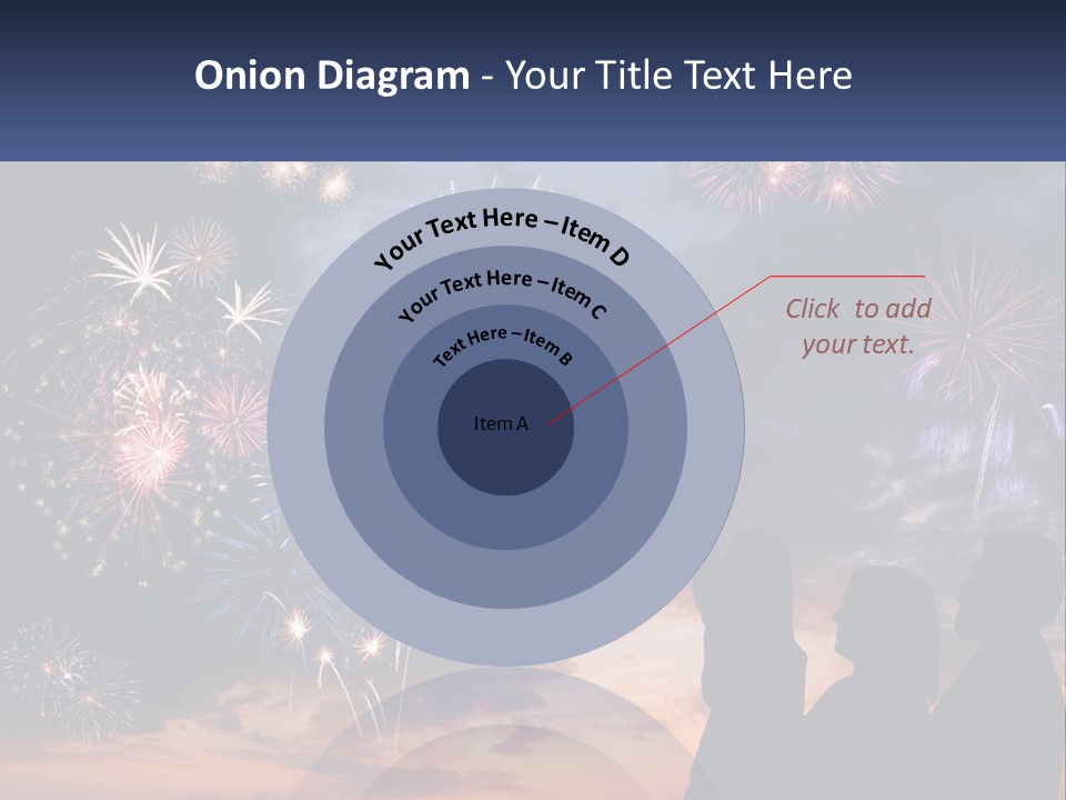 Two People Are Looking At Fireworks In The Sky PowerPoint Template