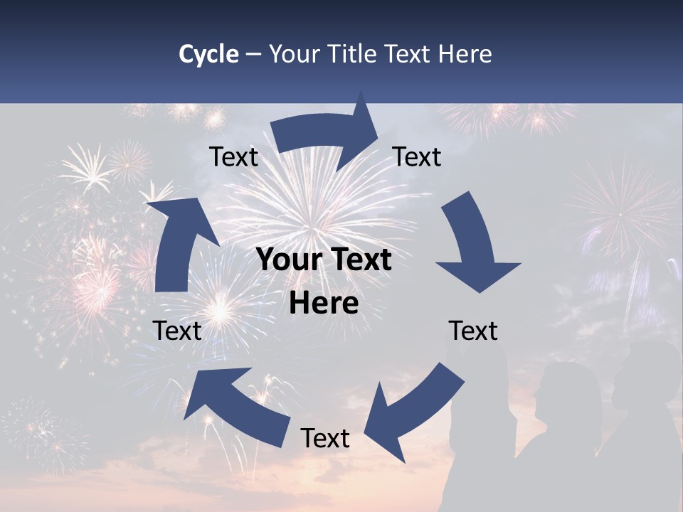 Two People Are Looking At Fireworks In The Sky PowerPoint Template