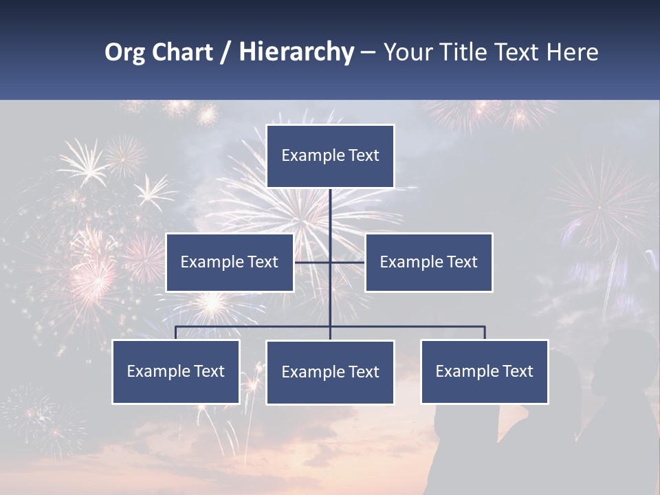 Two People Are Looking At Fireworks In The Sky PowerPoint Template