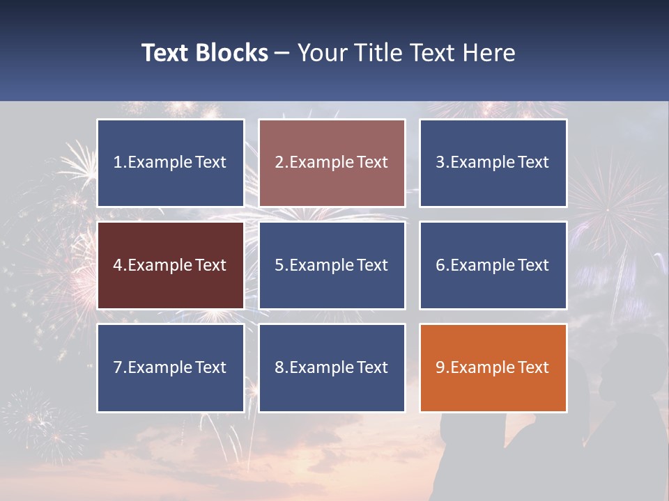 Two People Are Looking At Fireworks In The Sky PowerPoint Template