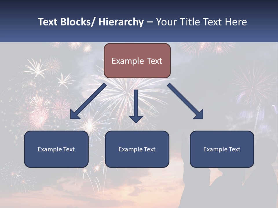 Two People Are Looking At Fireworks In The Sky PowerPoint Template