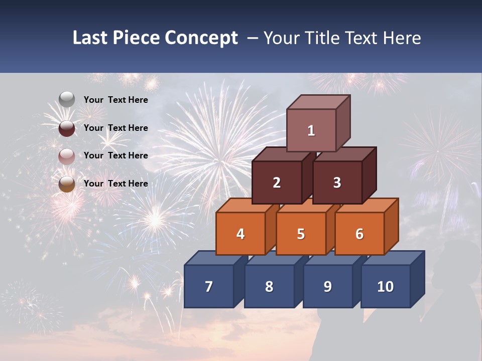 Two People Are Looking At Fireworks In The Sky PowerPoint Template