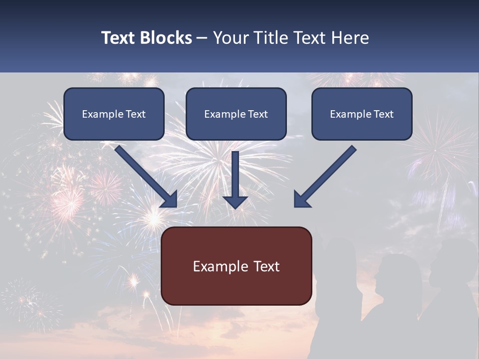 Two People Are Looking At Fireworks In The Sky PowerPoint Template