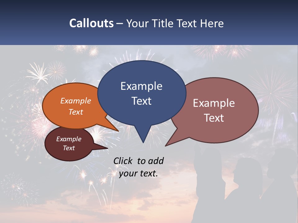 Two People Are Looking At Fireworks In The Sky PowerPoint Template