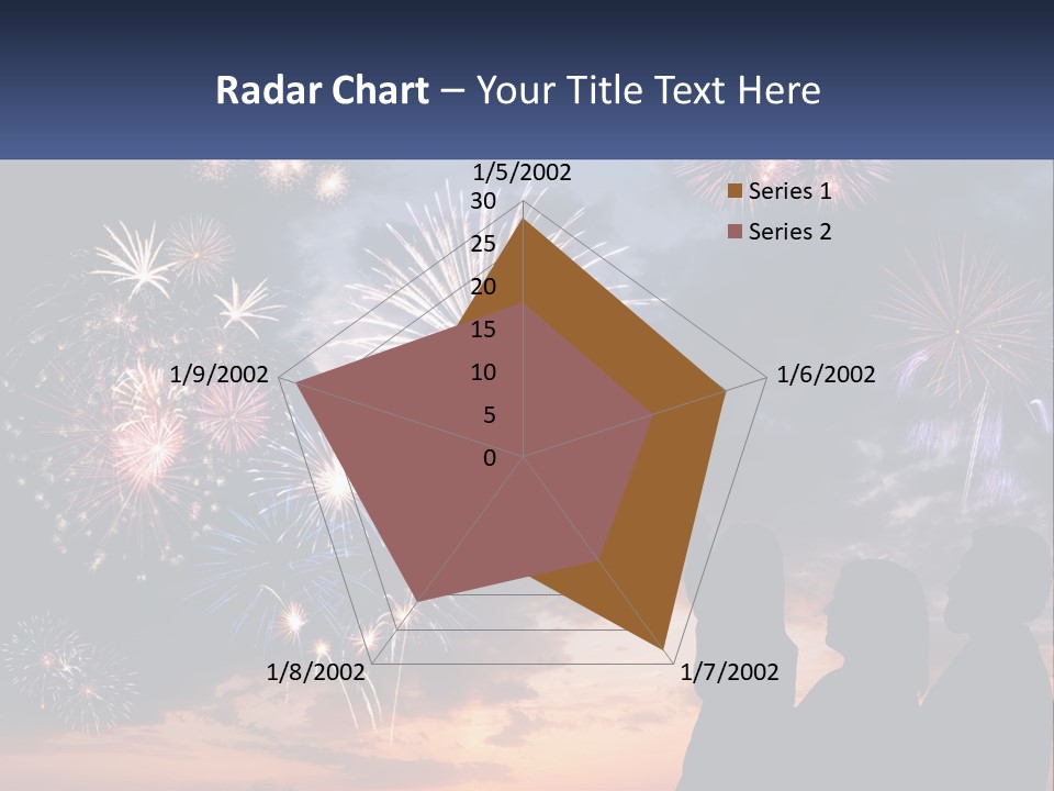Two People Are Looking At Fireworks In The Sky PowerPoint Template
