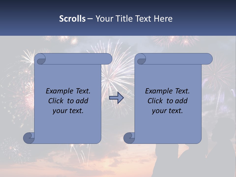 Two People Are Looking At Fireworks In The Sky PowerPoint Template