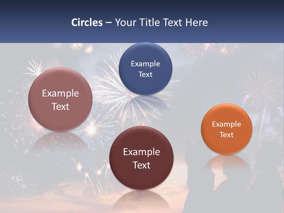 Two People Are Looking At Fireworks In The Sky PowerPoint Template