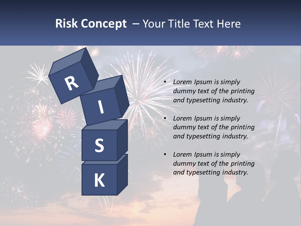 Two People Are Looking At Fireworks In The Sky PowerPoint Template