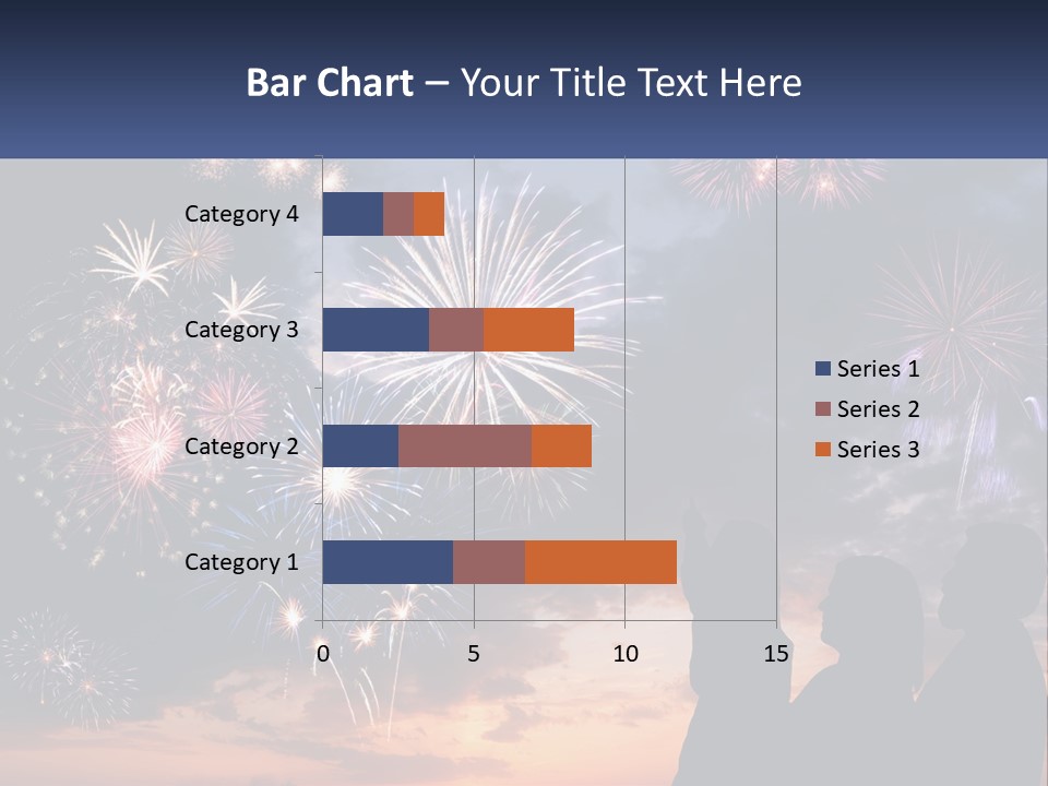 Two People Are Looking At Fireworks In The Sky PowerPoint Template