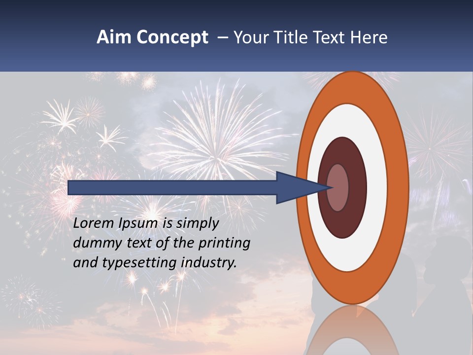 Two People Are Looking At Fireworks In The Sky PowerPoint Template