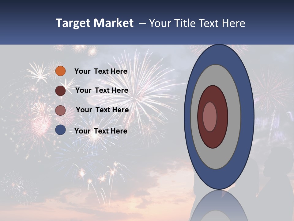 Two People Are Looking At Fireworks In The Sky PowerPoint Template