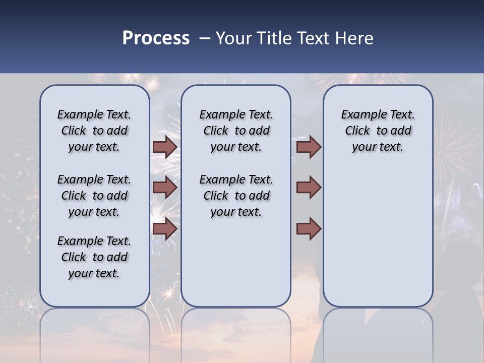 Two People Are Looking At Fireworks In The Sky PowerPoint Template