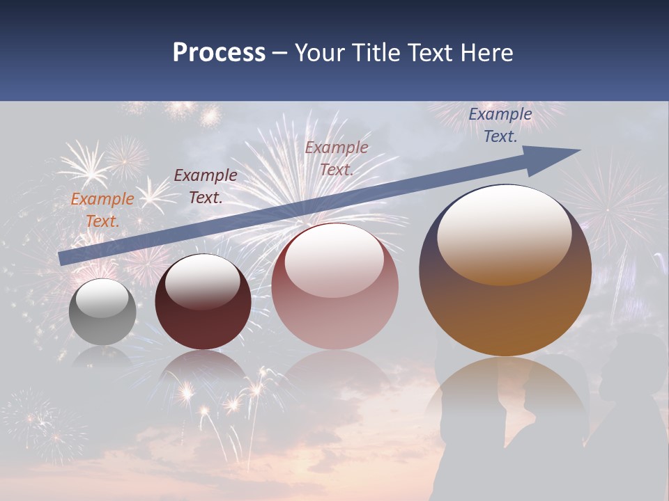 Two People Are Looking At Fireworks In The Sky PowerPoint Template