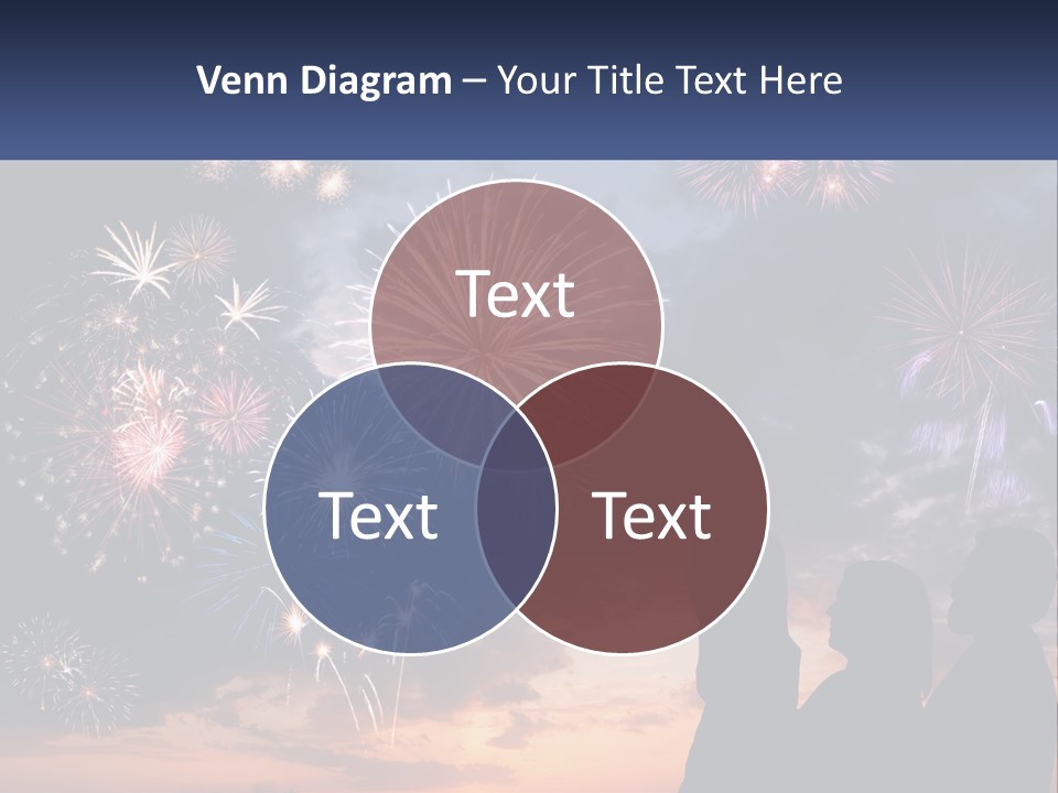 Two People Are Looking At Fireworks In The Sky PowerPoint Template