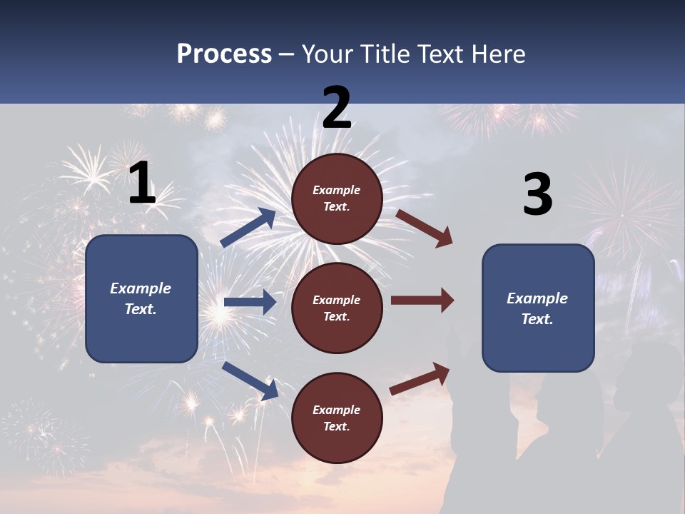 Two People Are Looking At Fireworks In The Sky PowerPoint Template