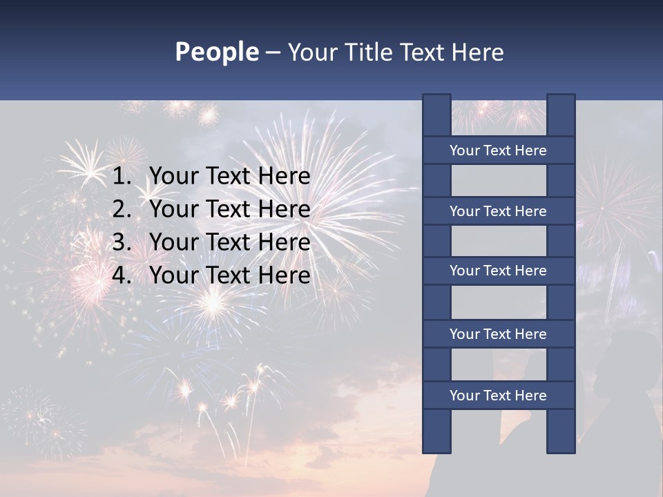 Two People Are Looking At Fireworks In The Sky PowerPoint Template