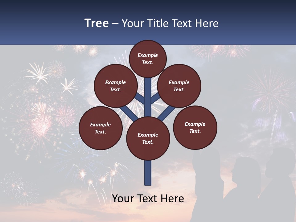 Two People Are Looking At Fireworks In The Sky PowerPoint Template