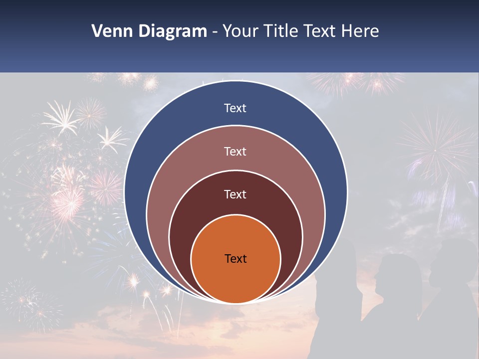 Two People Are Looking At Fireworks In The Sky PowerPoint Template